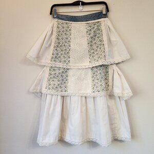 Floral White Midi Skirt